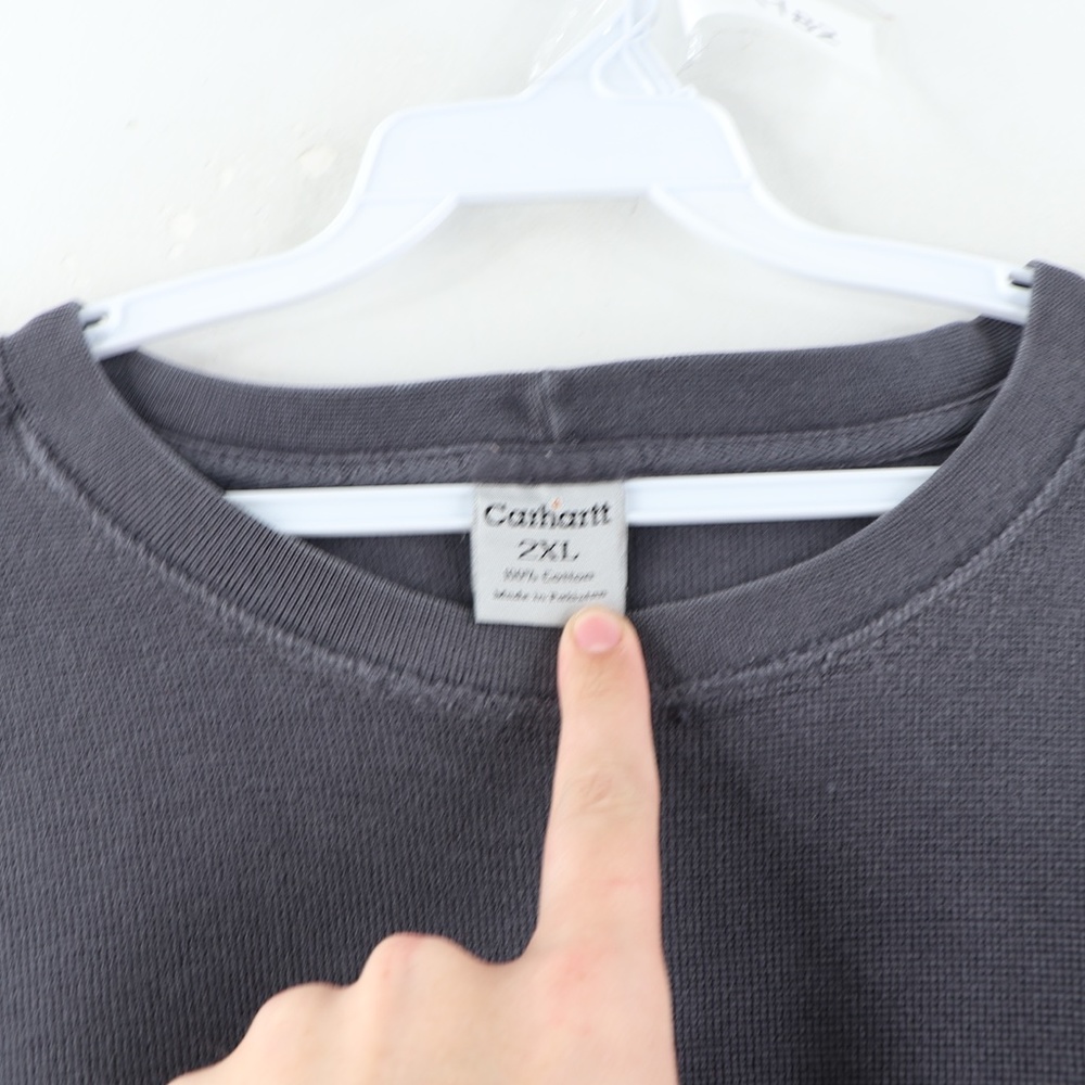 Vintage Carhartt Thrashed Long Sleeve Shirt Blue - Picture 4 of 7